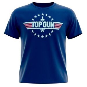 Top Gun Graphic 100% Cotton Navy Blue Short Sleeves Men’s TShirt Size XL